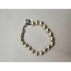 Signed SU Faux Pearl Bracelet Weighty Beaded Bridal Boutique Simply Unbeadable